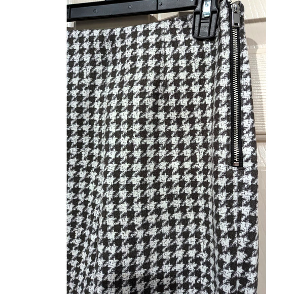 ZARA Black and White Houndstooth Pants Women's sz Small Faux Suede - Picture 3 of 8
